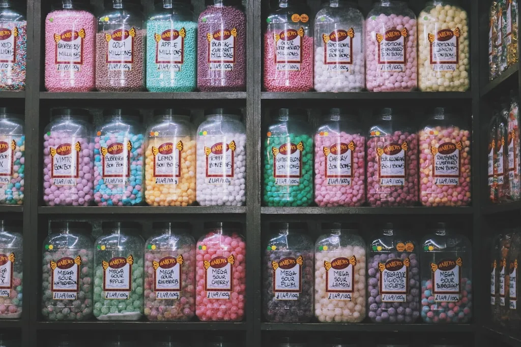 Candy and sweets shelf display