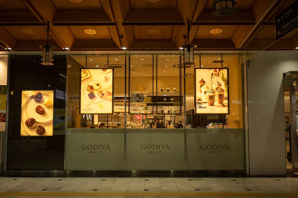 Pastry shop window display